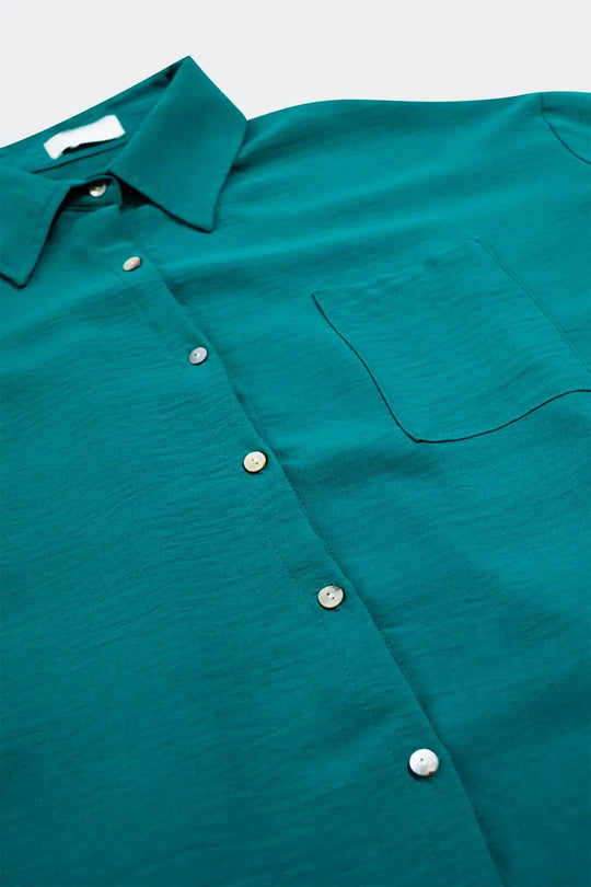 Pocket detail oversized shirt in green - GREEN / ONE - Shirts