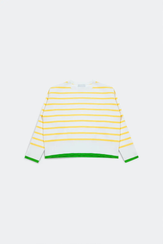 Stripe sweater in yellow &amp; white - Sweaters