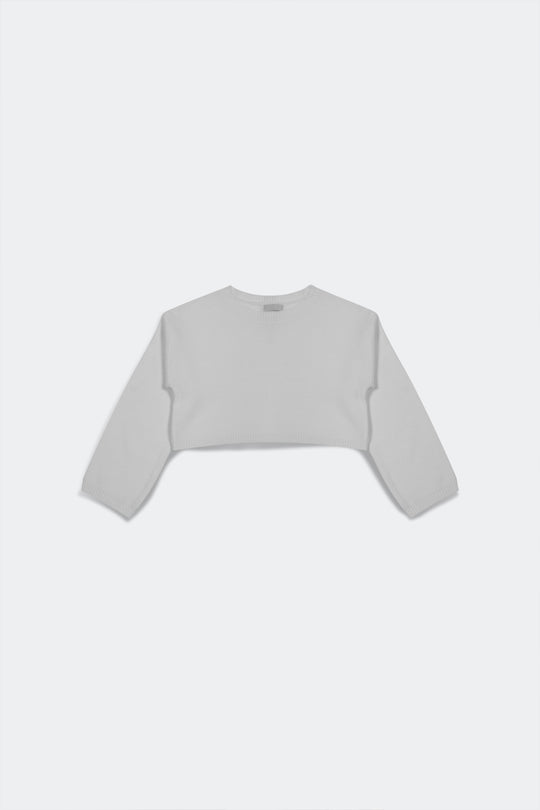 Fluffy cropped jumper in cream