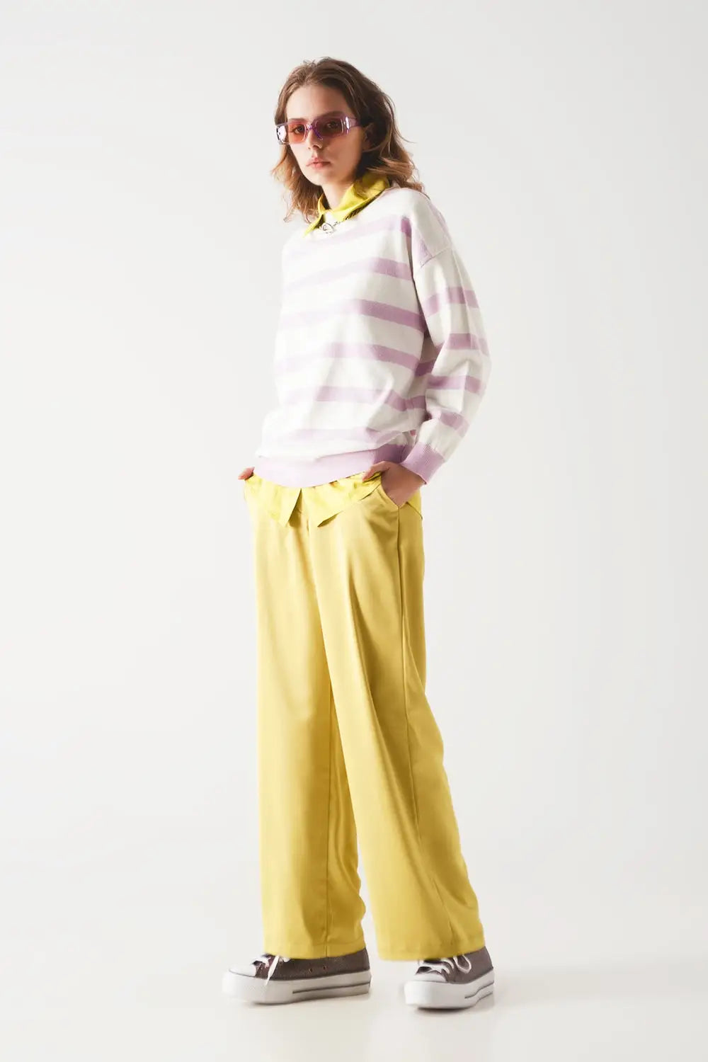 Long purple striped sweater - Sweaters