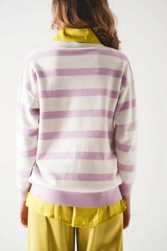 Long purple striped sweater - Sweaters