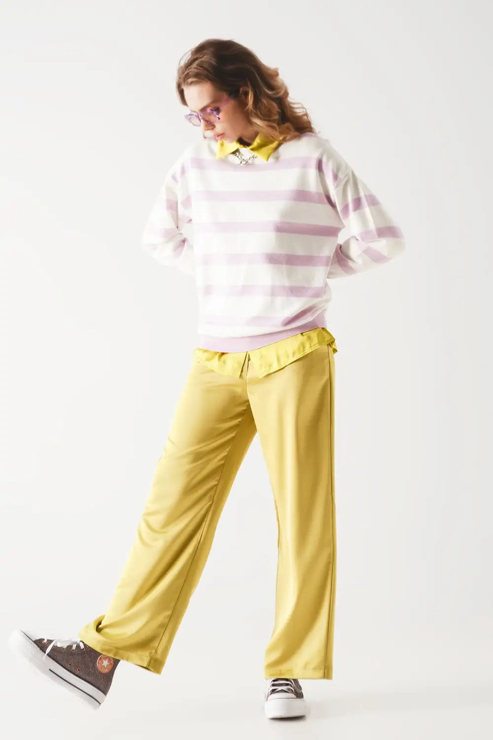 Long purple striped sweater - Sweaters
