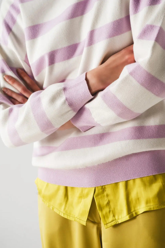 Long purple striped sweater - Sweaters