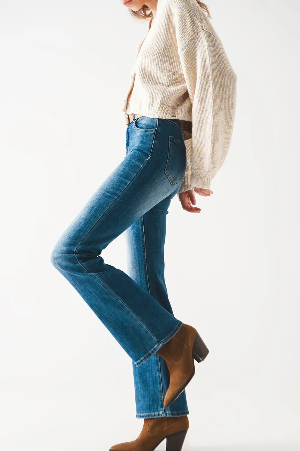 Bootcut flared high waisted jeans
