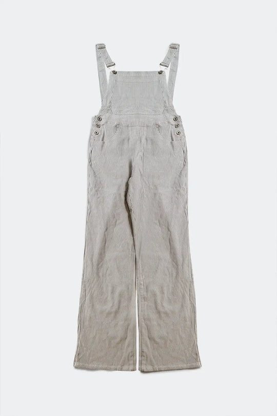 Salopette jumpsuit in grey stripes - Jumpsuits