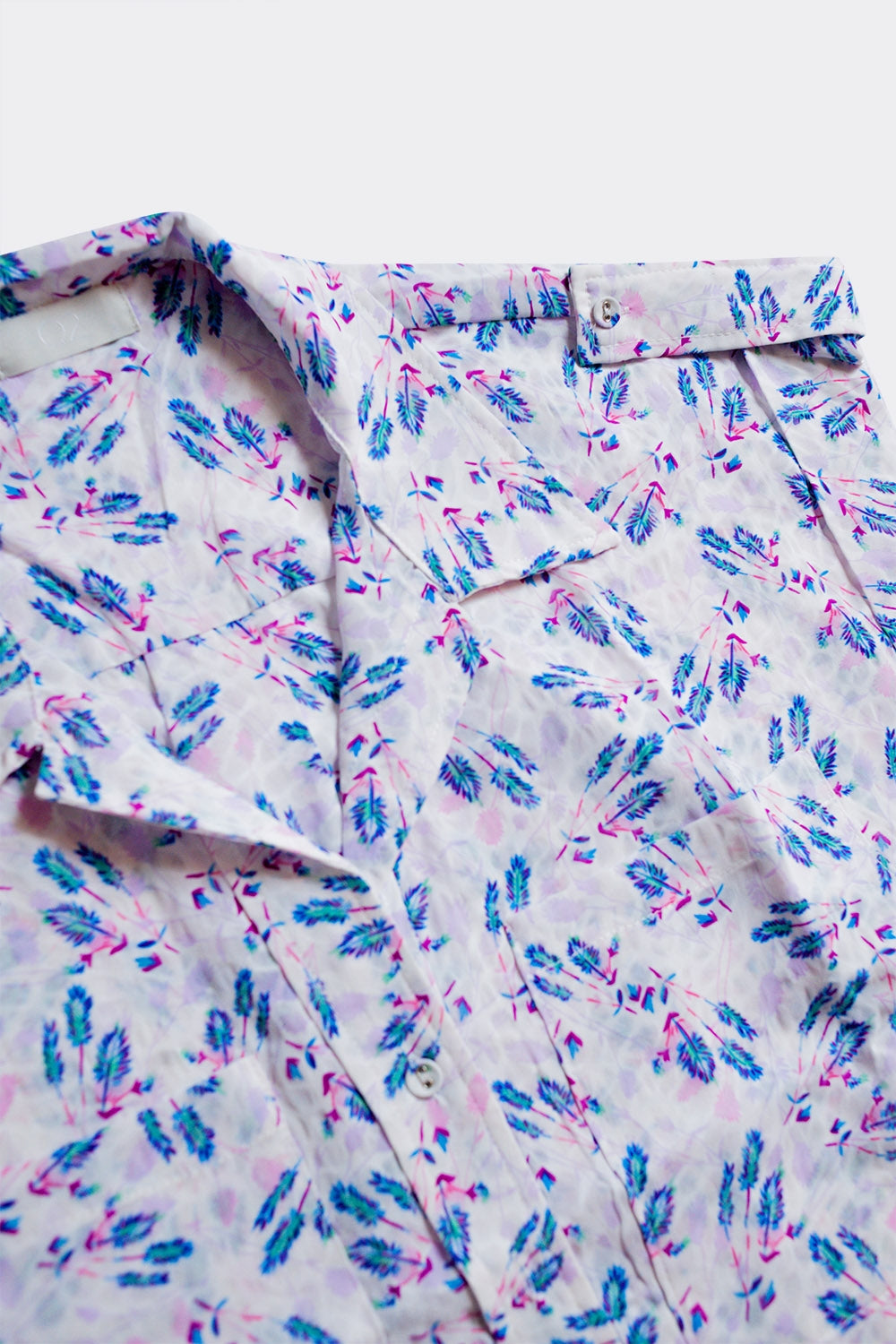 Purple blouse with pockets and floral print