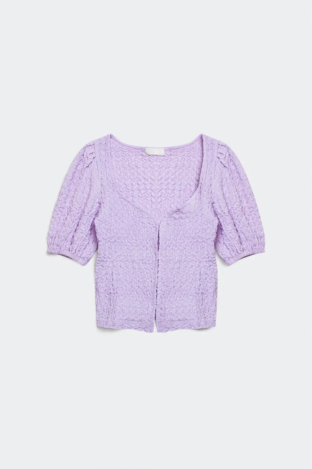 Top with balloon sleeves and hook and eye closure in lila - Tops