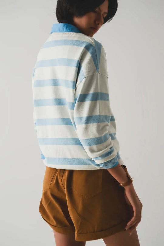 Long blue striped sweater - Sweaters