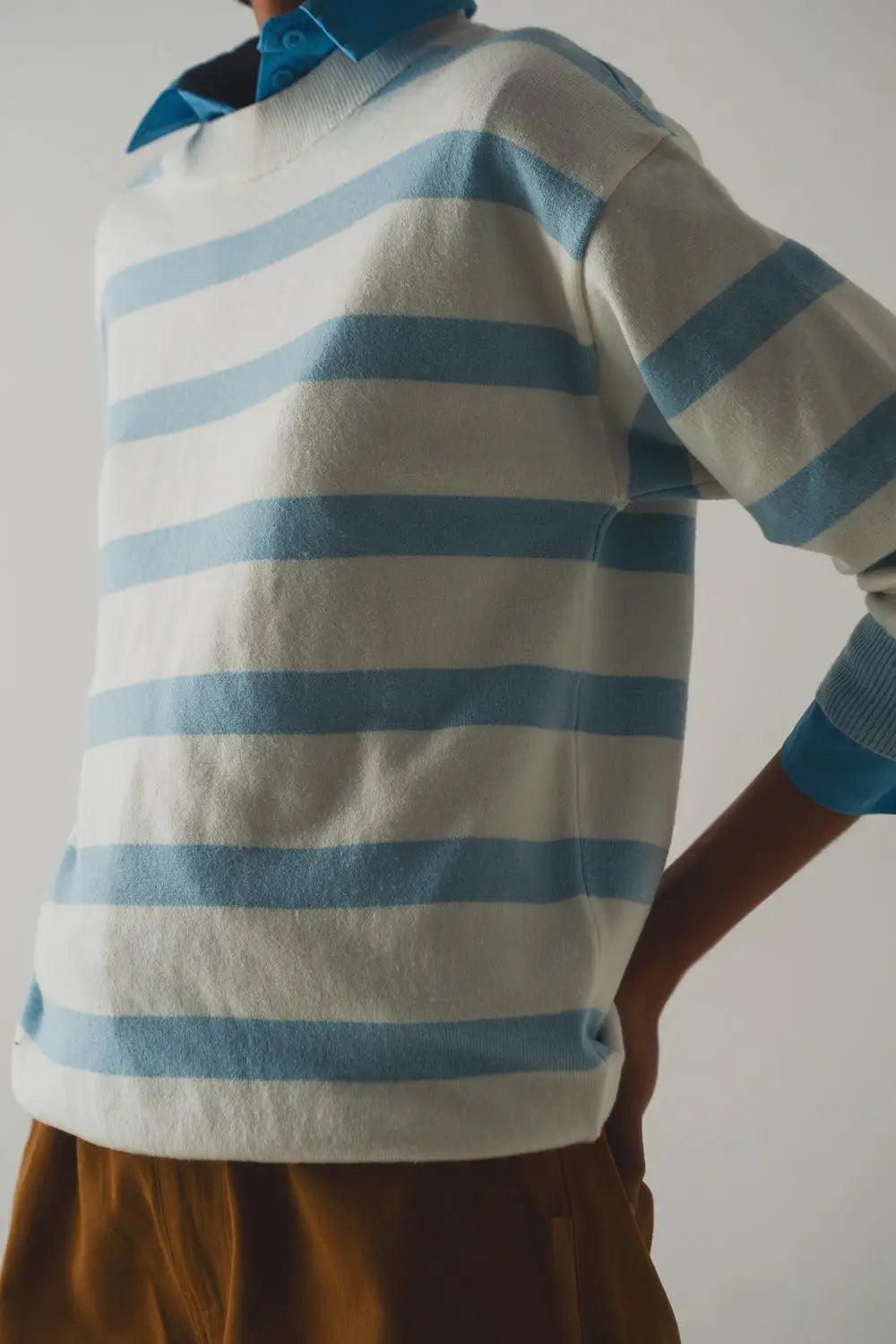 Long blue striped sweater - Sweaters