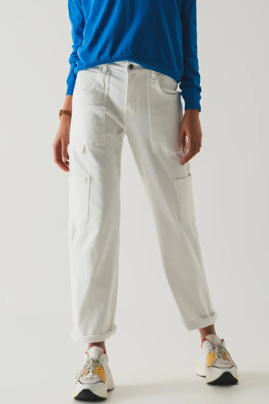 Cargo pants in white - Colored Jeans