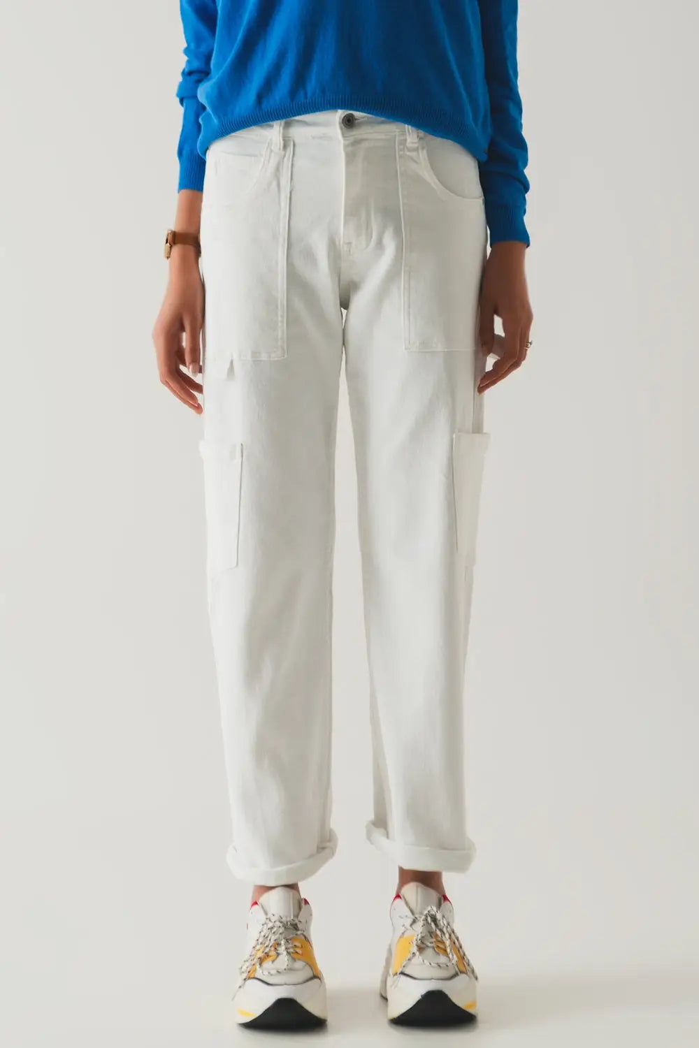 Cargo pants in white - Colored Jeans