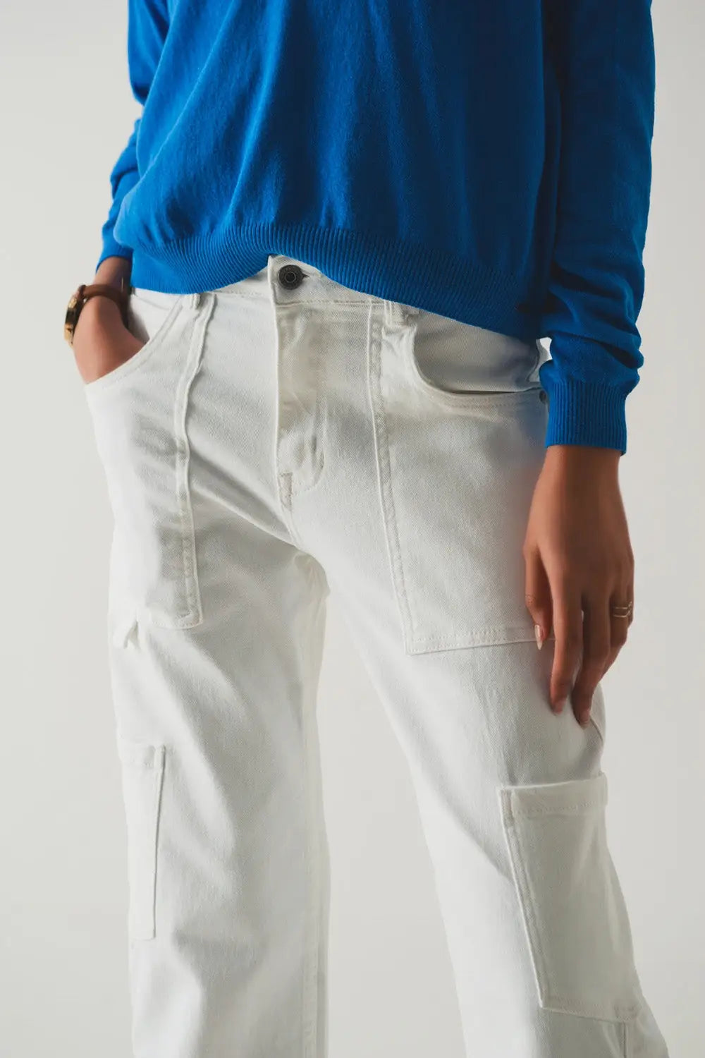 Cargo pants in white - Colored Jeans