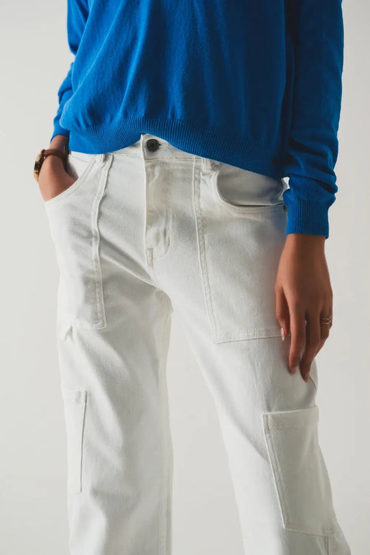 Cargo pants in white - Colored Jeans