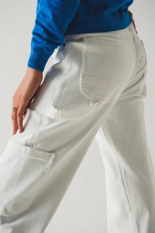 Cargo pants in white - Colored Jeans