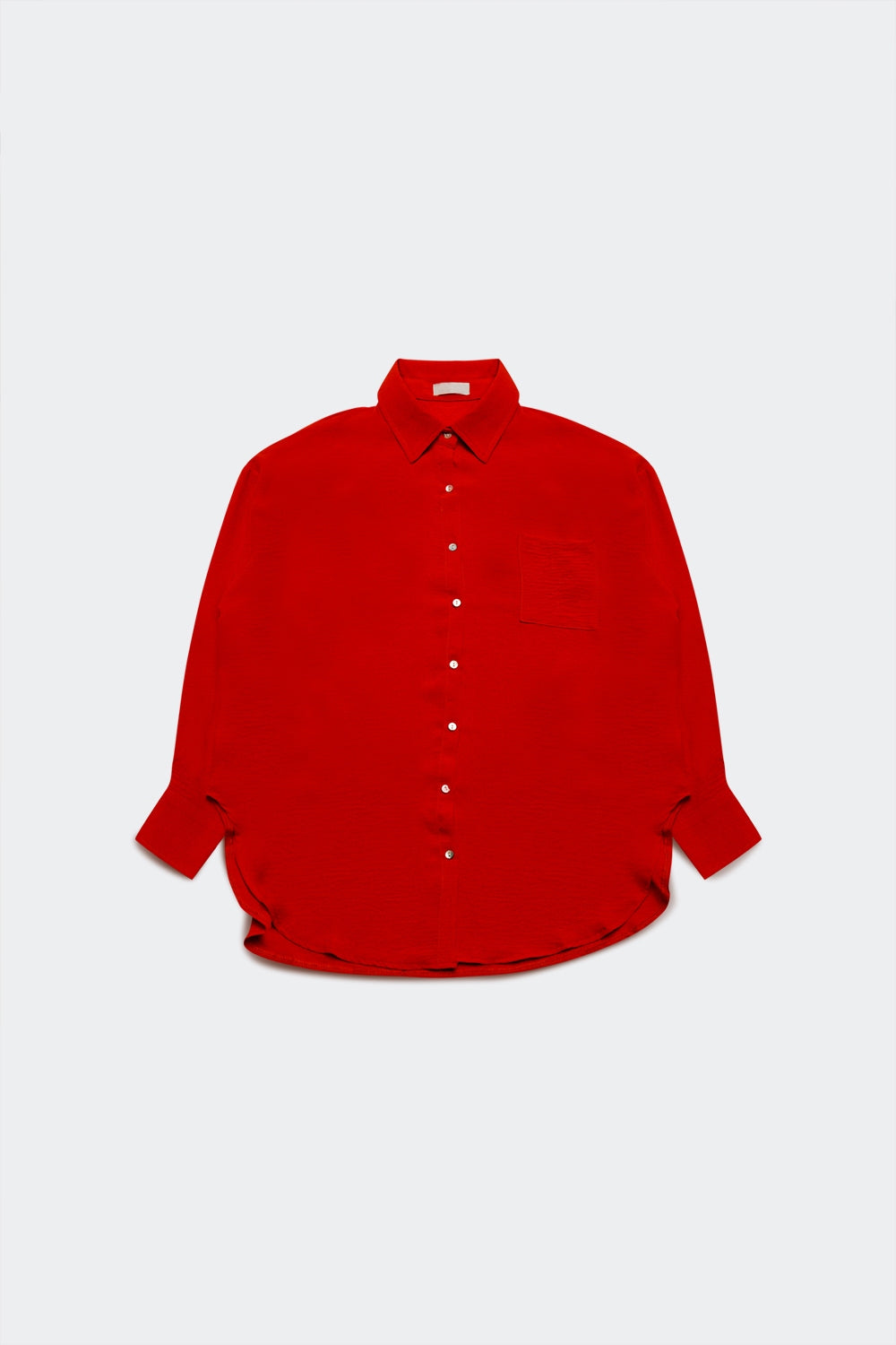 Pocket detail oversized shirt in red