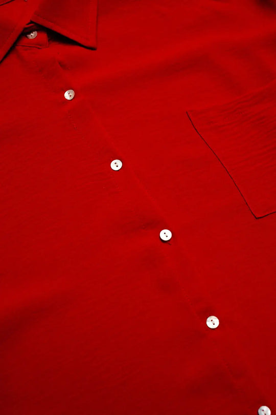 Pocket detail oversized shirt in red - RED / ONE - Shirts