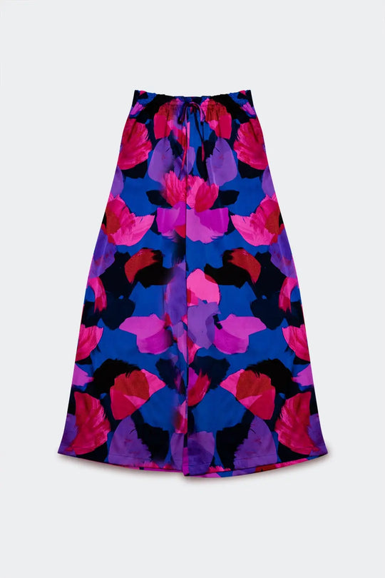Wide leg pants in purple floral - Pants