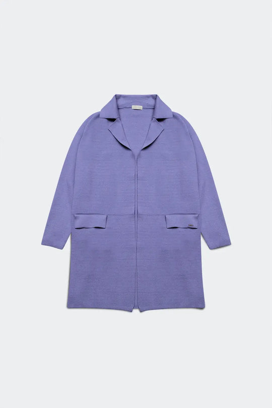Oversized collar maxi cardigan in purple - PURPLE / ONE - Cardigans