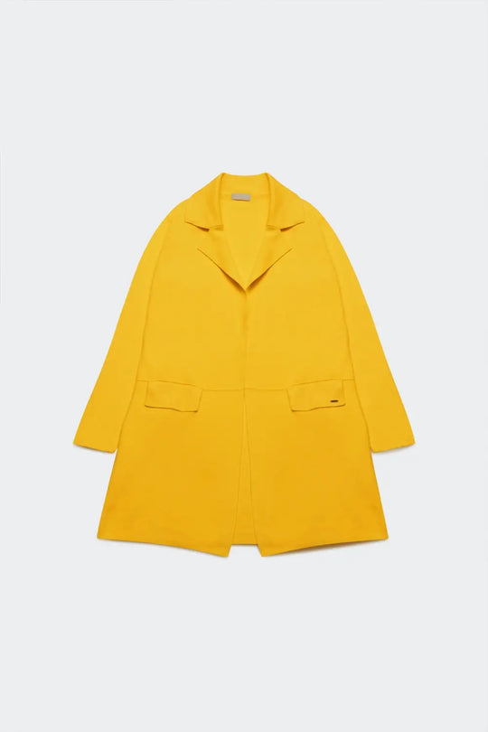 Oversized collar maxi cardigan in yellow - YELLOW / ONE - Cardigans