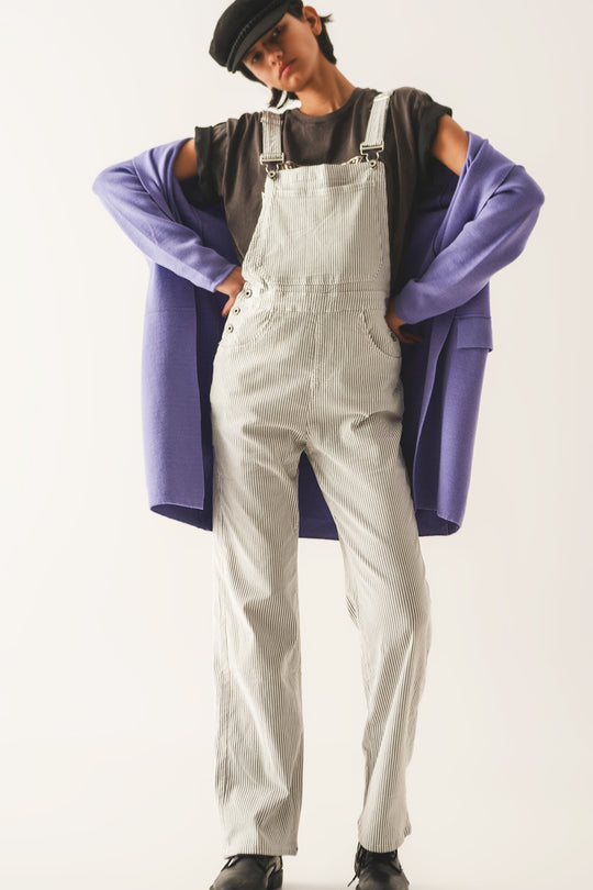 Salopette jumpsuit in grey stripes
