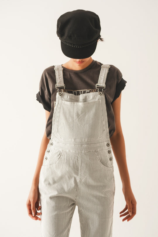 Salopette jumpsuit in grey stripes