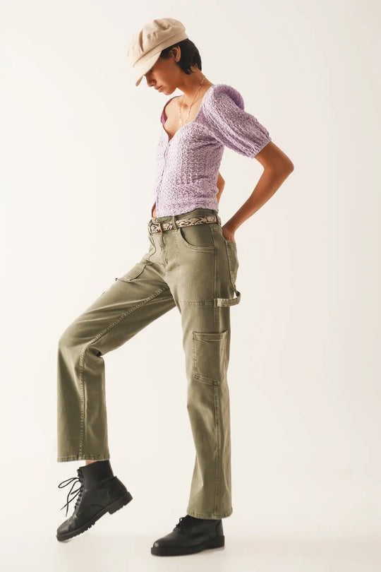 Cargo pants in khaki - Colored Jeans