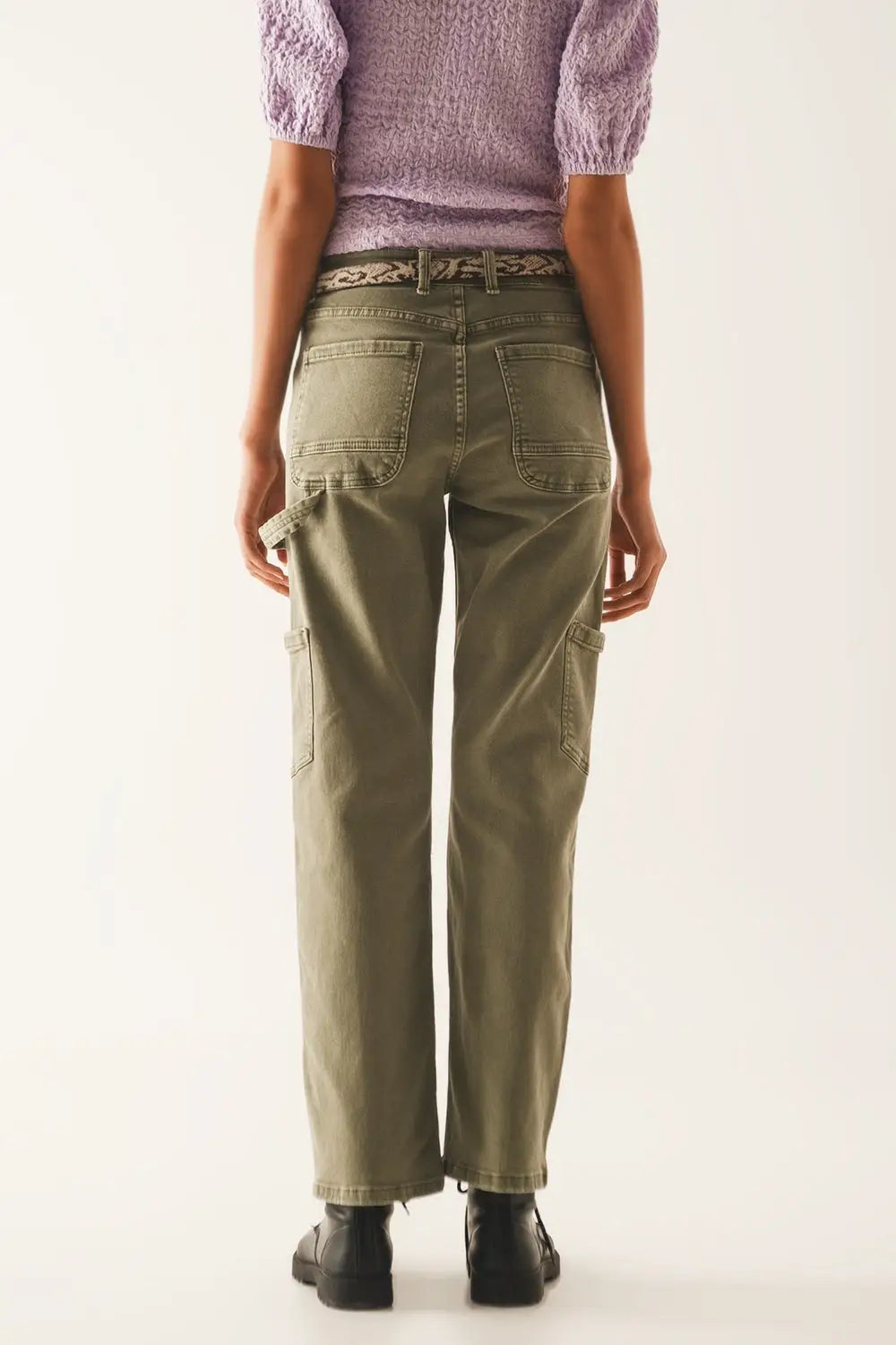 Cargo pants in khaki - Colored Jeans