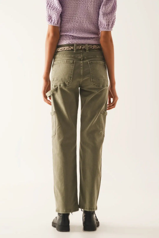 Cargo pants in khaki - Colored Jeans