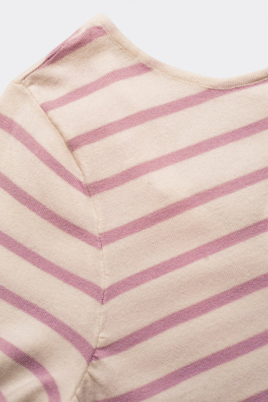 Open back lace up stripes jumper in lilac
