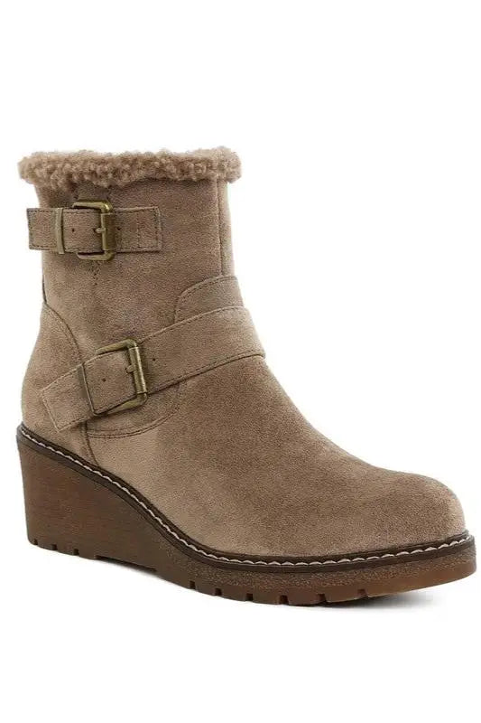 Dakota Faux Fur Harness Boots *Also in Black - Taupe / US-5 / UK-3 / EU-36 - Shoes