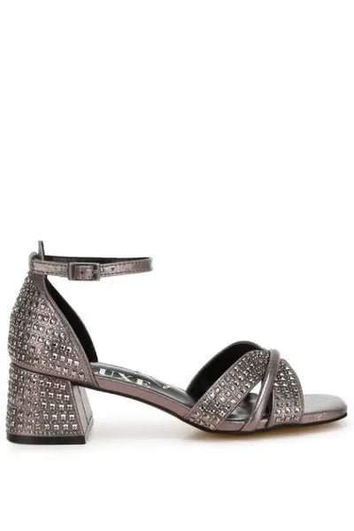 Babylon Low Block Heel Rhinestone Sandals *More Colors - Shoes