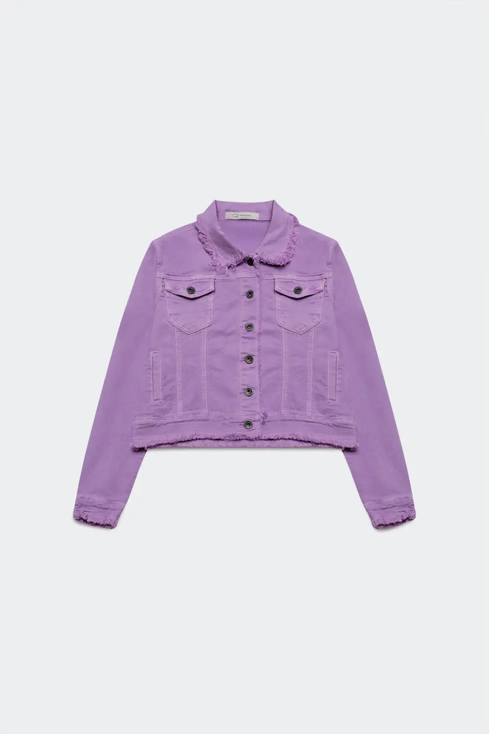 Raw edge denim jacket in purple - Jackets