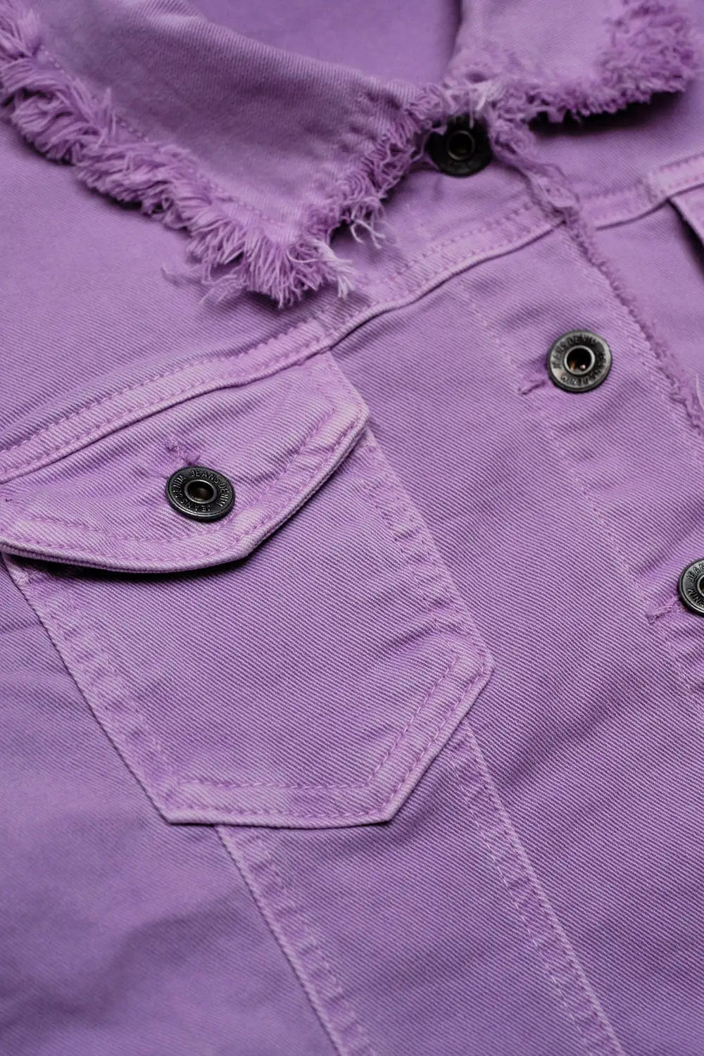 Raw edge denim jacket in purple - Jackets