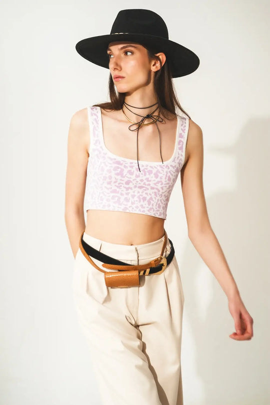 Lightweight knit top in lilac animal print - Tops Sweaters