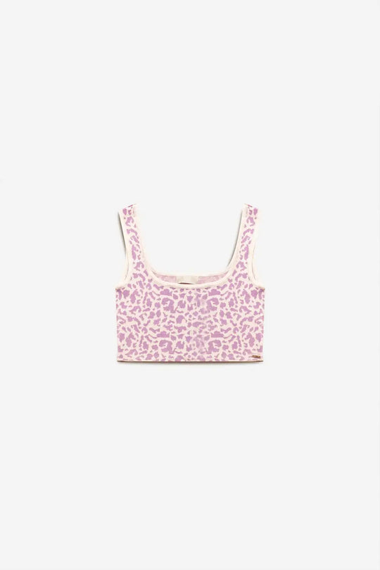 Lightweight knit top in lilac animal print - Tops Sweaters