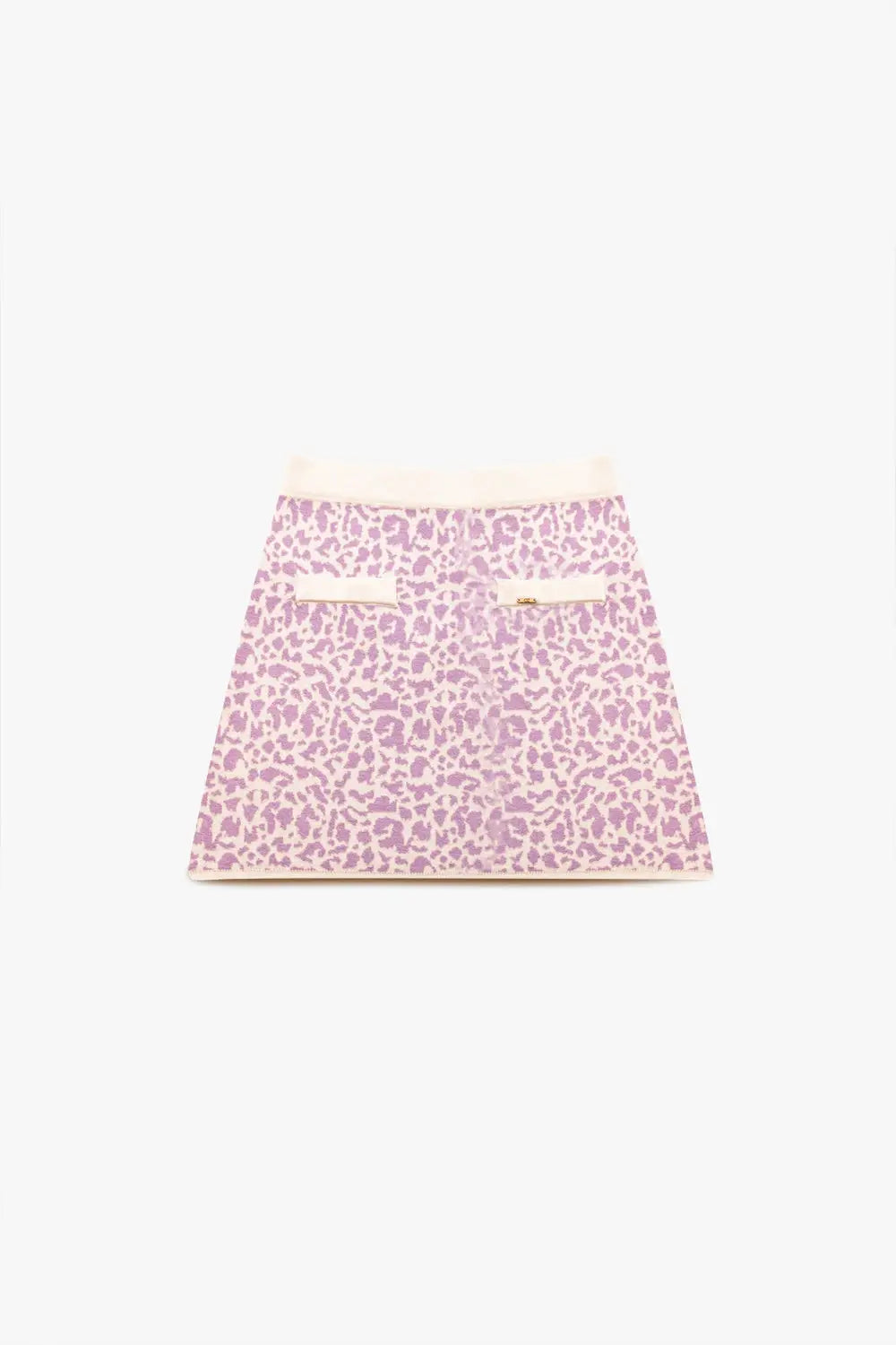 Lightweight knit mini skirt in lilac animal print - Skirts