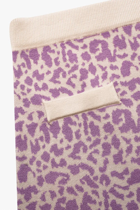 Lightweight knit mini skirt in lilac animal print - Skirts