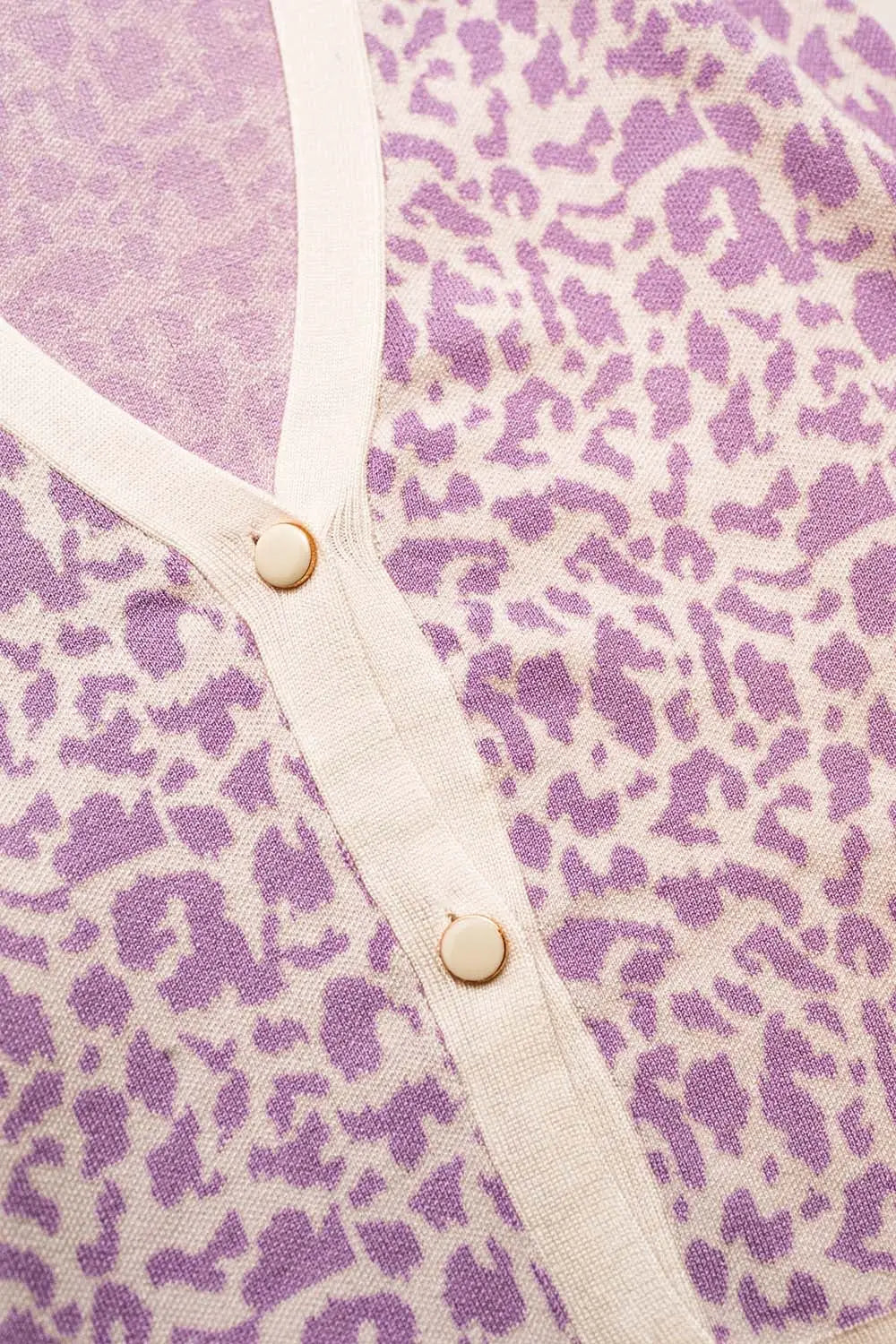 Lightweight knitted cardigan in lilac animal print - Cardigans