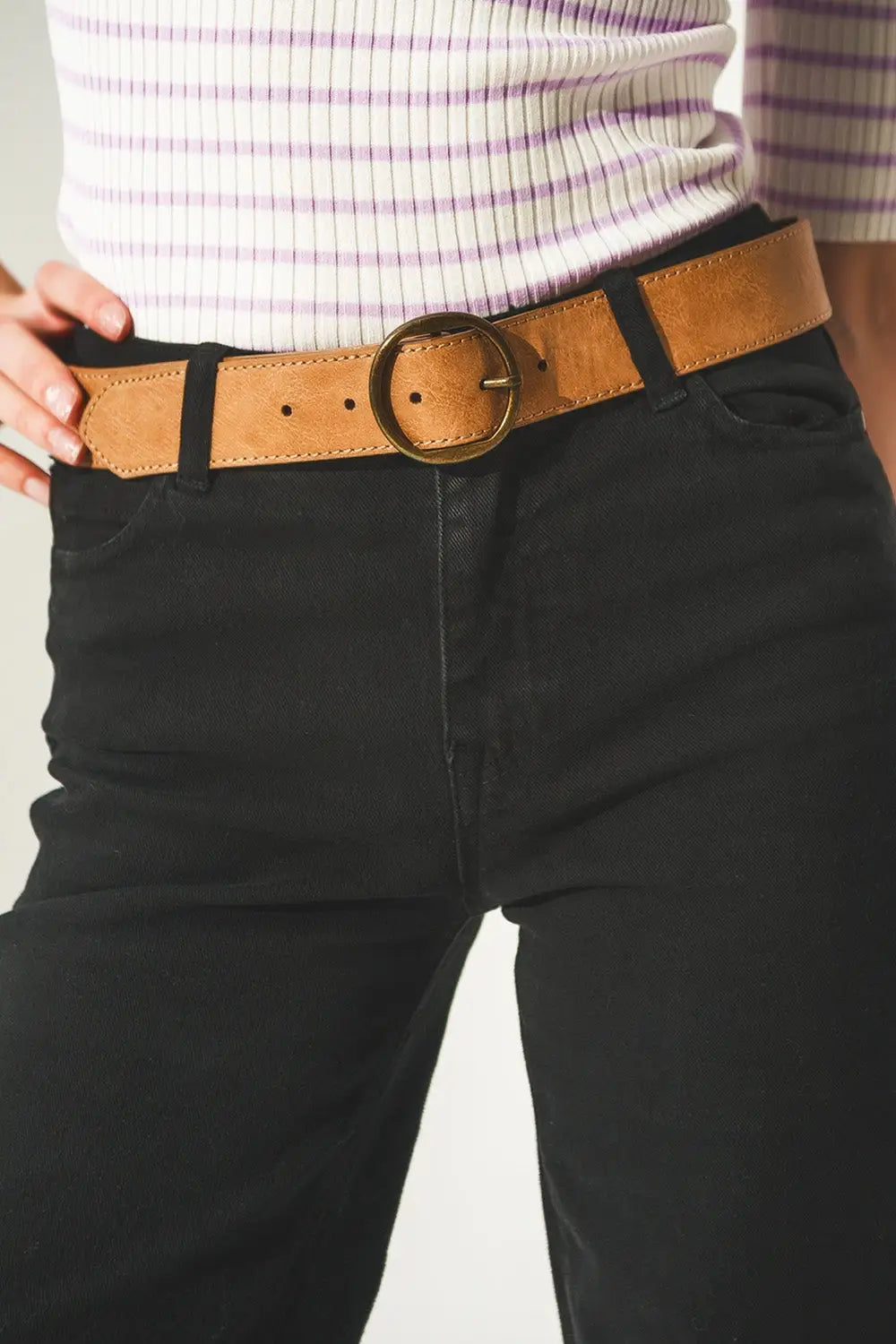 Cotton blend wide leg jeans in black - Colored Jeans