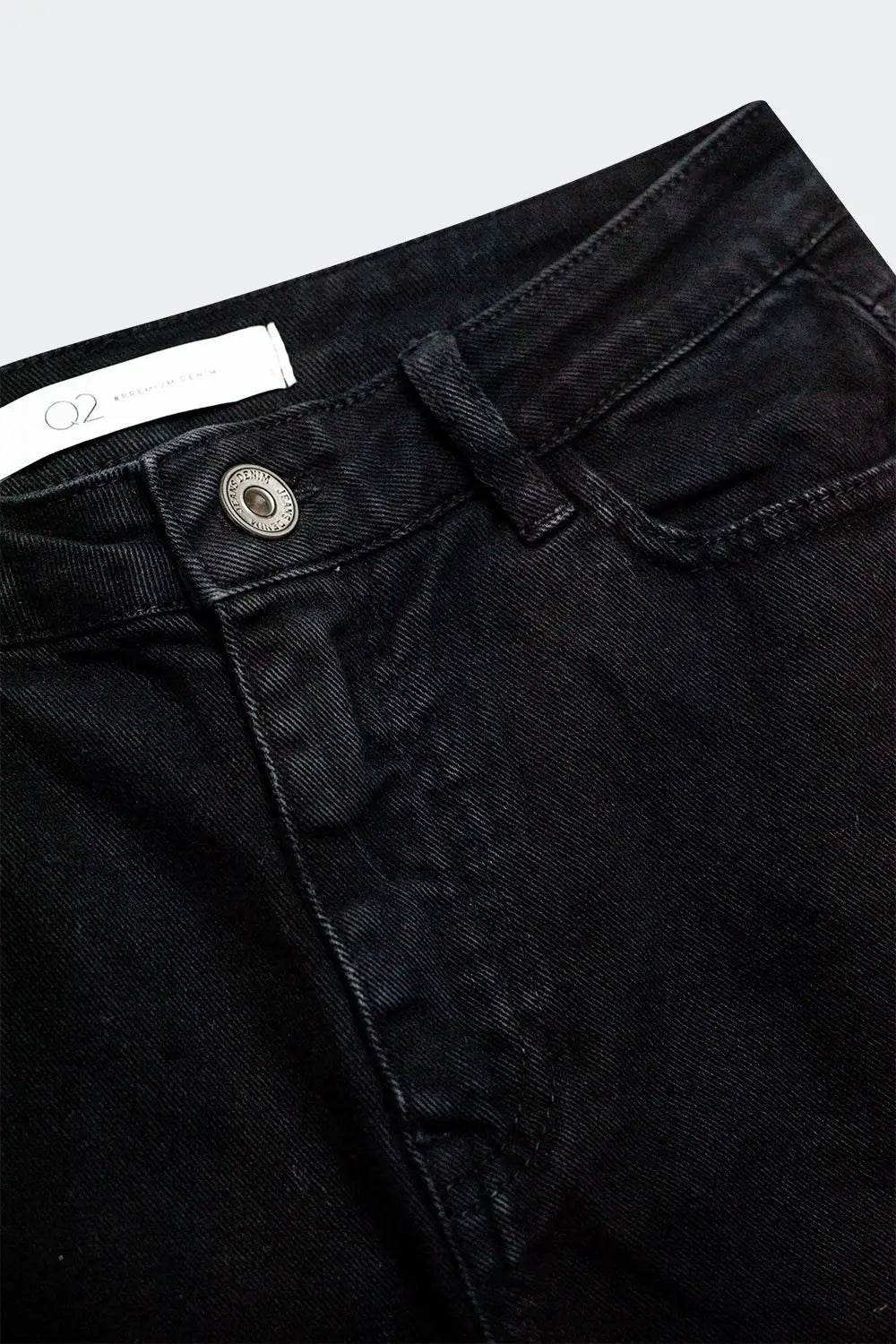 Cotton blend wide leg jeans in black - Colored Jeans