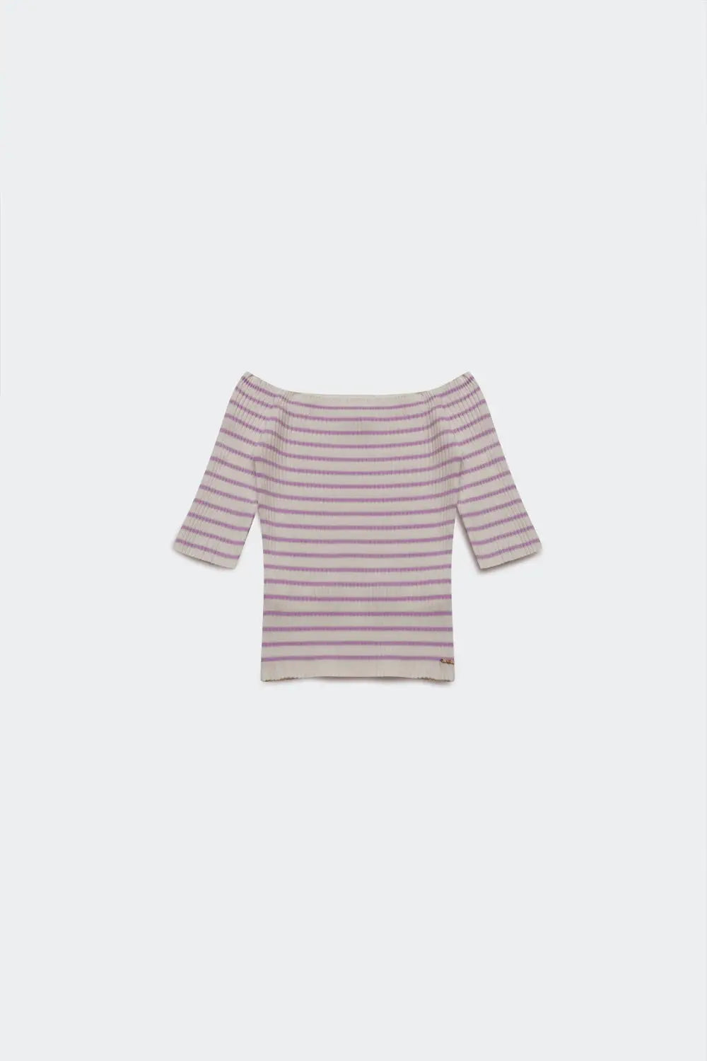 Stripe bardot top in lilac - Sweaters