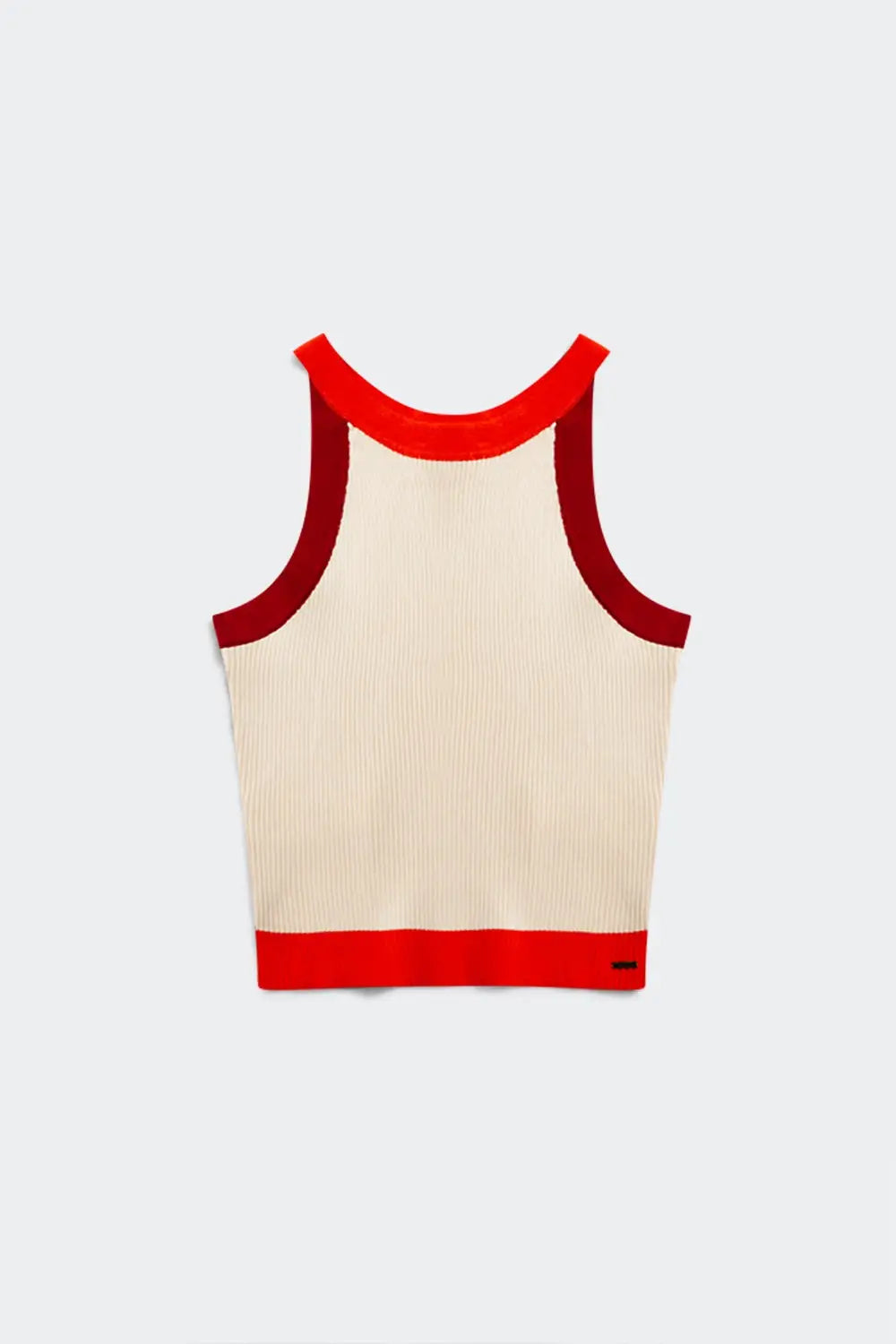 Ribbed cropped vest top in red - Tops