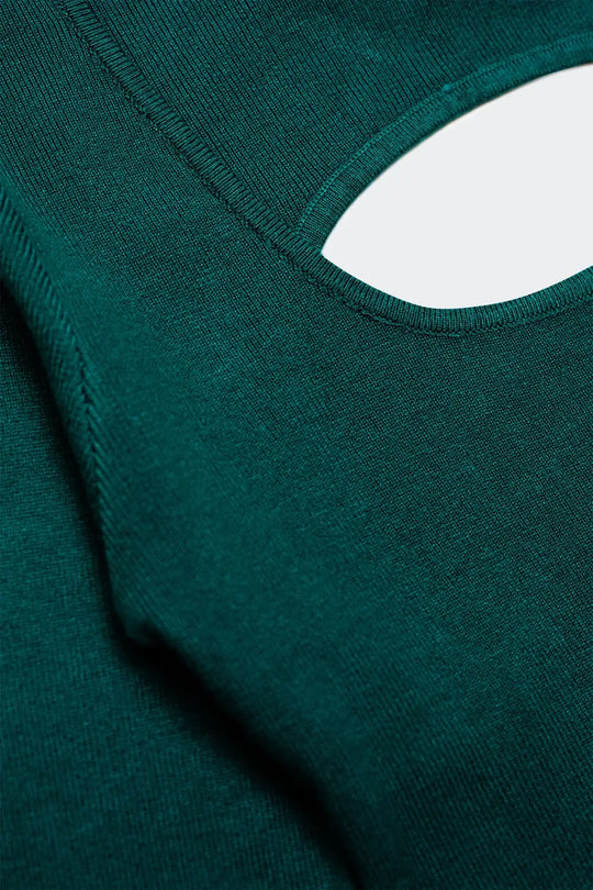 Open back jumper in green - Sweaters