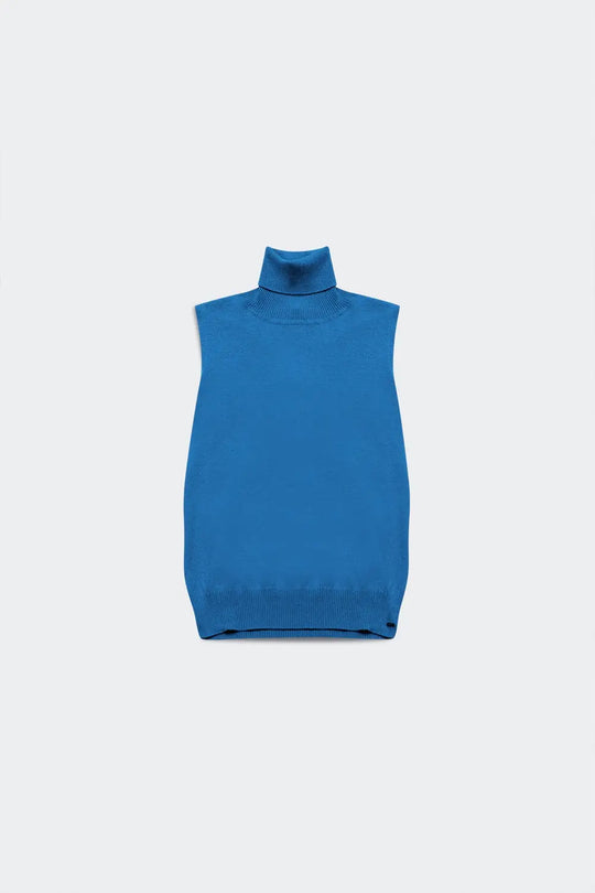 Knitted tank jumper in blue - Sweaters