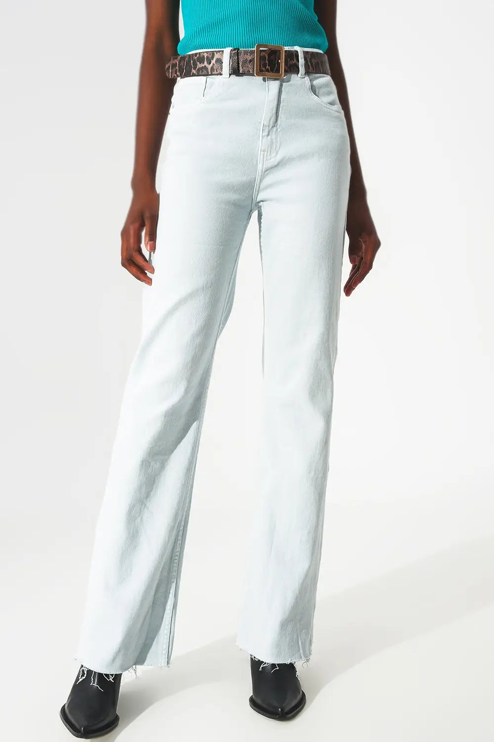 elastic Cotton jeans in light blue - Colored Jeans