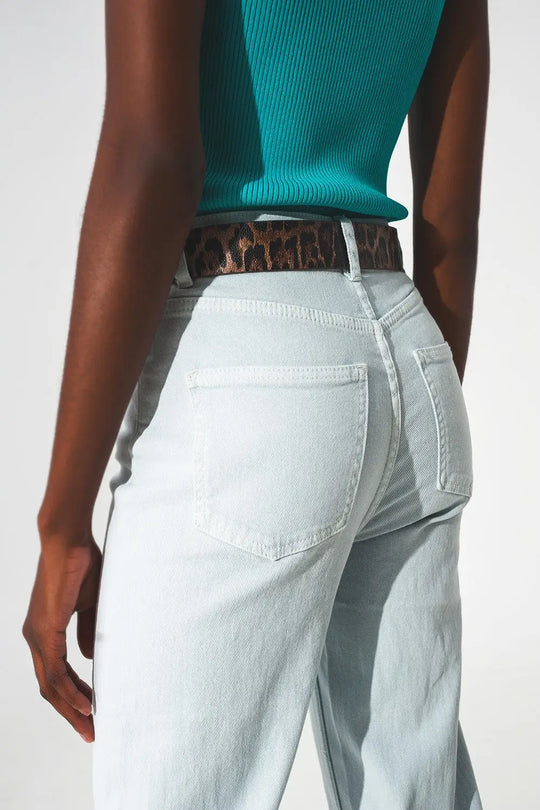elastic Cotton jeans in light blue - Colored Jeans