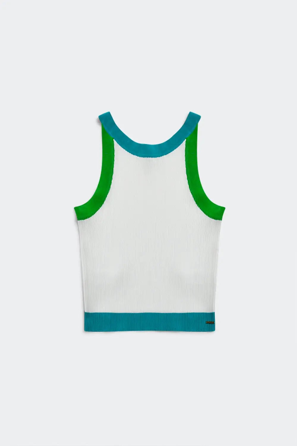 Ribbed cropped vest top in blue - Tops