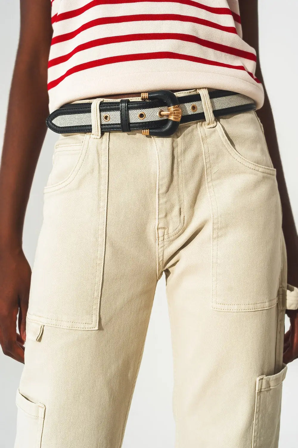 Cargo pants in beige - Colored Jeans