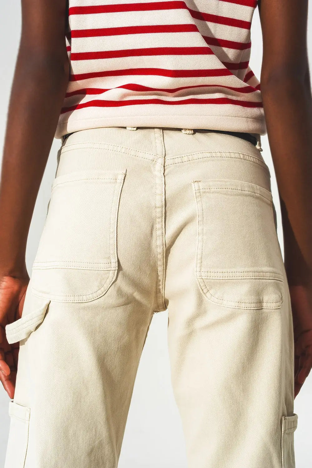 Cargo pants in beige - Colored Jeans