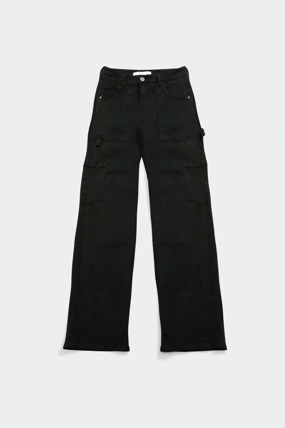 Straight Leg Cargo Pants in Black - Colored Jeans